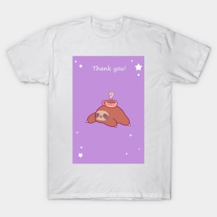 "Thank You" Coffee Sloth T-Shirt